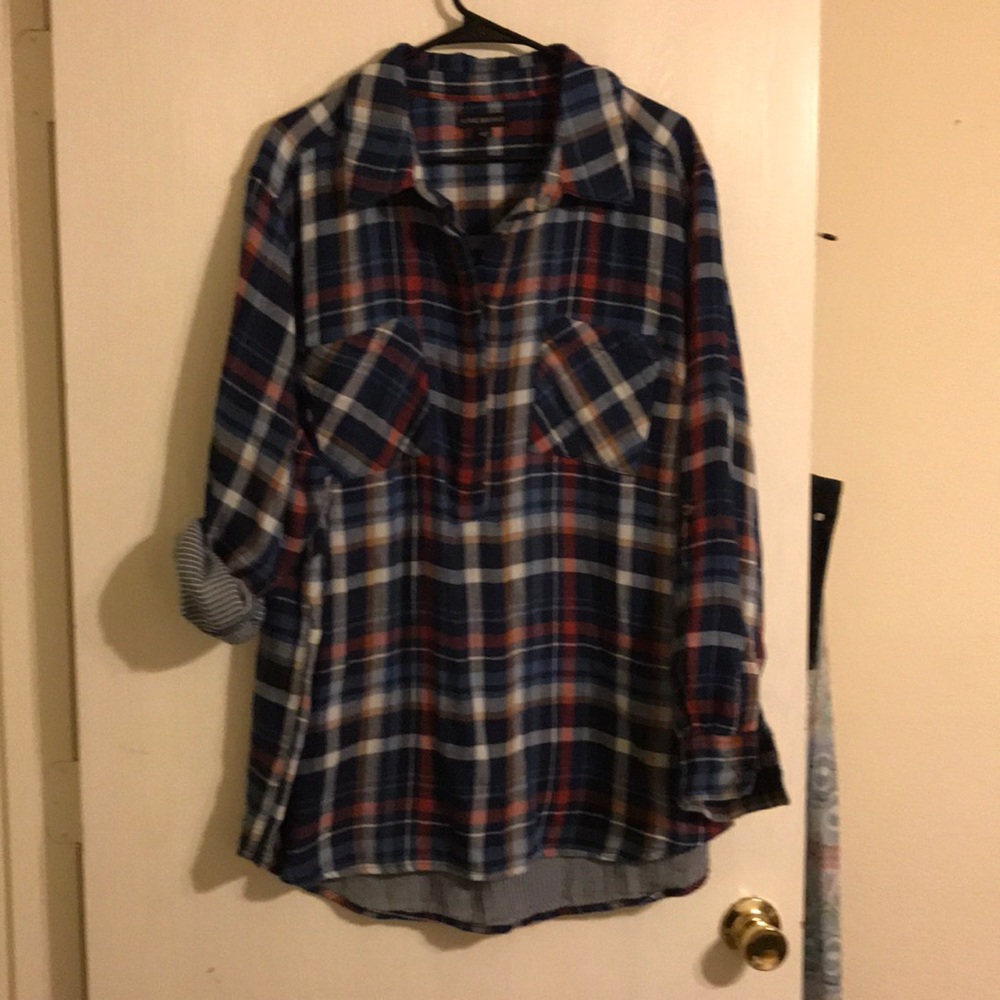 ❤️NWOT💙 Red, white and blue plaid flannel shirt